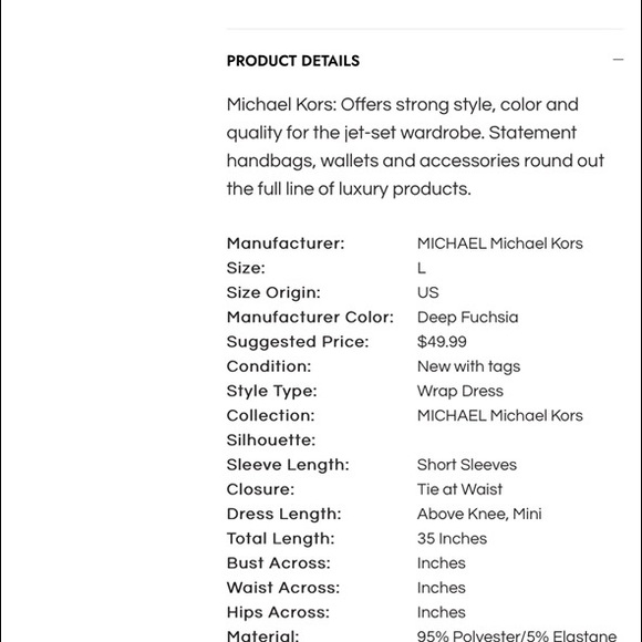 Michael Kors wrap dress deep fushsia Sz L - Picture 2 of 7
